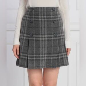 EUC Lauren Ralph Lauren Kathtina Wool Blend Plaid Mini Skater Wrap Skirt Sz 8